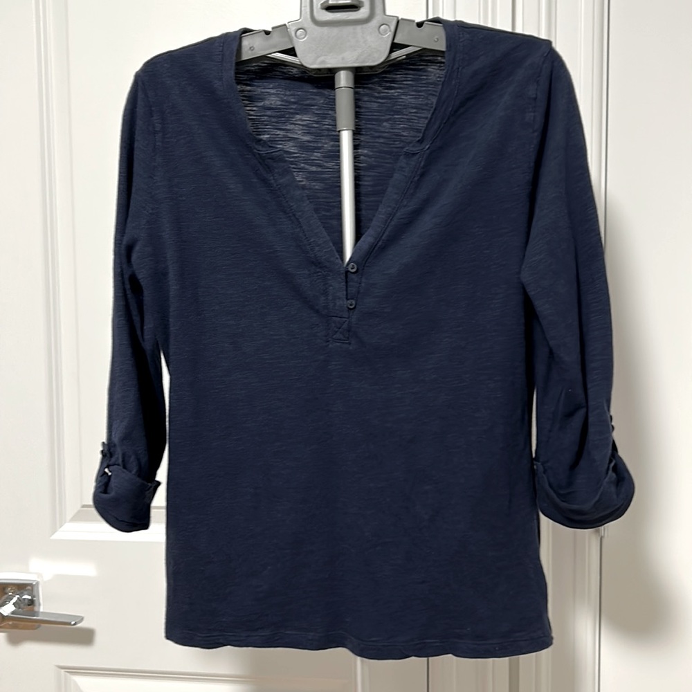 Banana Republic Factory Navy Blue Henley Top